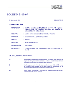 BOLETÍN 3109-07  I. DESCRIPCIÓN