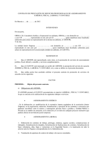 contrato de prestación de servicios profesionales de asesoramiento