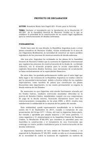 PROYECTO DE DECLARACION AUTOR: Senadora María Inés