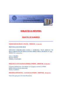 BIBLIOTECA INFORMA BOLETIN DE SUMARIOS NOVEDADES