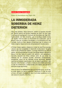 LA INMODERADA SOBERBIA DE HEINZ DIETERICH