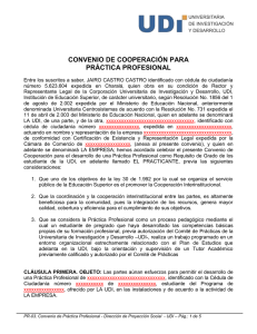 CONVENIO DE COOPERACION PARA PRÁCTICA UNIVERSITARIA