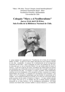 Marx: 190 Años. Tercer Coloquio Anual Interdisciplinario