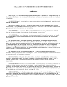 OEA, Declaración de Principios sobre Libertad de Expresión