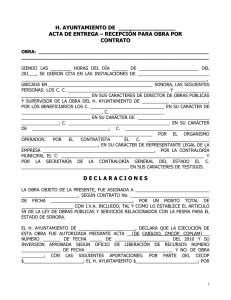 ACTA DE ENTREGA - RECEPCIÓN - Gobierno del Estado de Sonora