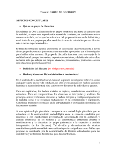 Tema 5c: GRUPO DE DISCUSIÓN ASPECTOS CONCEPTUALES
