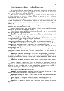 1.3.- Presupuestos, Gastos y Análisis Financieros.