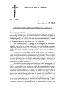 Carta Capellanes Castrenses - Obispado Castrense de Argentina