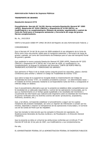 Administración Federal de Ingresos Públicos TRANSPORTE DE GRANOS Resolución General 2773