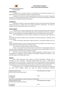 Ficha de consentimiento informado para la aplicación de punción