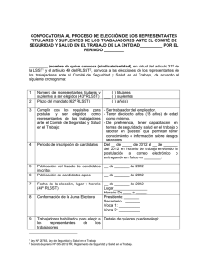 Modelo de Convocatoria a elecciones - CSST