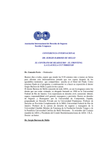 Asociación Internacional de Derecho de Seguros Sección Uruguaya CONFERENCIA INTERNACIONAL