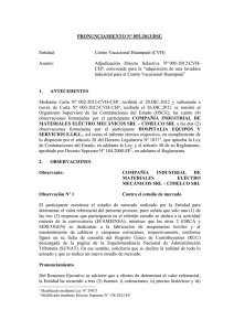 PRONUNCIAMIENTO N° 055-2013/DSU  Entidad: Centro Vacacional Huampaní (CVH)