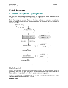 Parte II. Lenguajes. 8  Modelos Conceptuales, Lógicos y Físicos.