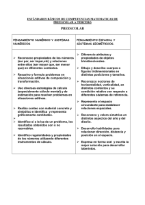 estándares básicos de competencias matematicas de preescolar a