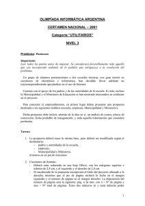 OLIMPÍADA INFORMÁTICA ARGENTINA  – 2001 CERTAMEN NACIONAL