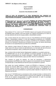 ERSSAN Ente Regulador de Servicios Sanitarios Acta Nº 273/2009