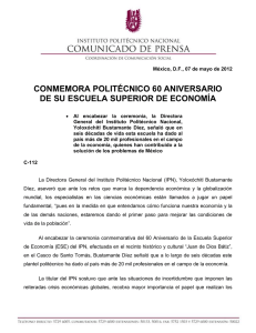 CONMEMORA POLITÉCNICO 60 ANIVERSARIO DE SU ESCUELA SUPERIOR DE ECONOMÍA