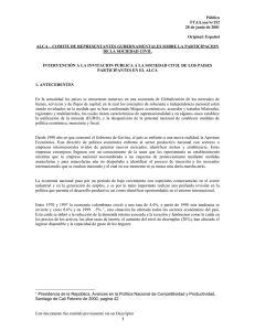 Público FTAA.soc/w/152 28 de junio de 2001 Original: Español