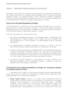 TEMA 6.   REGIONES BIOGEOGRÁFICAS DE ESPAÑA