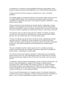 Discurso de Néstor Kirchner al anunciar el pago de la deuda al FMI