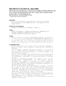 DECRETO NACIONAL 2641/2002 - Ministerio de Trabajo, Empleo y