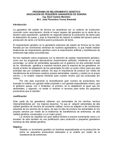 PROGRAMA DE MEJORAMIENTO GENETICO ASOCIACION DE PEQUEÑOS GANADEROS DE SONORA