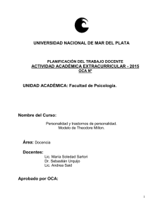 UNIVERSIDAD NACIONAL DE MAR DEL PLATA ACTIVIDAD ACADÉMICA EXTRACURRICULAR - 2015