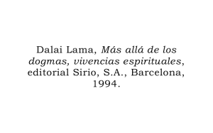 Dalai Lama, Más alla de los dogmas, vivencias espirituales