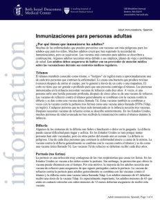 Inmunizaciones para personas adultas