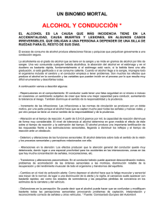 ALCOHOL Y CONDUCCIÓN * UN BINOMIO MORTAL