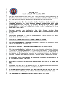 Acta Nº 15 - Colegio de Abogados y Abogadas de Costa Rica