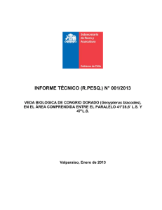 INFORME TÉCNICO (R.PESQ.) N° 001/2013 VEDA BIOLOGICA DE