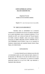 CORTE SUPREMA DE JUSTICIA SALA DE CASACIÓN CIVIL Magistrado Ponente