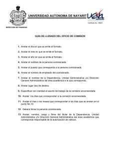 GUIA DE LLENADO DEL OFICIO DE COMISION DE VIÁTICOS