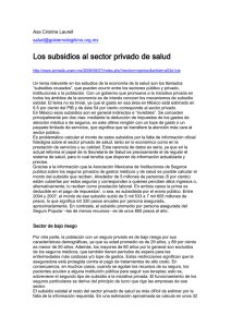 Asa Cristina Laurell: Los subsidios del sector privado