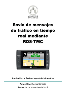 Envío de mensajes de tráfico en tiempo real mediante RDS-TMC