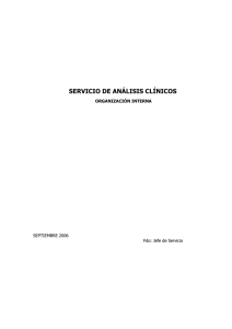 servicio de analisis clinicos - bioquimica