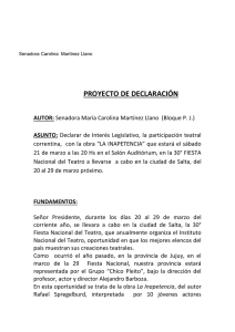 Proyecto de Declaración presentado por la Senadora María