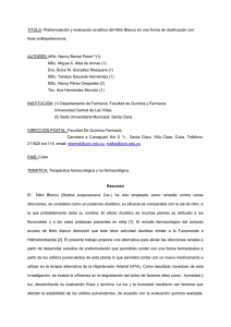 TITULO: Estudios de preformulación y evaluación