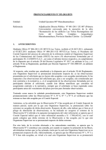 PRONUNCIAMIENTO N° 353-2011/DTN Entidad: Unidad Ejecutora