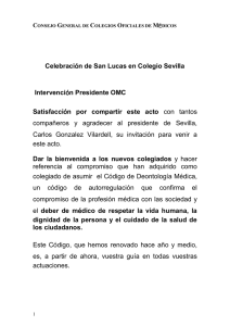 discurso presidente omc - Colégio Medico de Sevilla