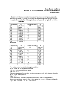 Zarco Zavala Ilse Mariel Examen de Fisicoquímica del plegamiento de Proteínas