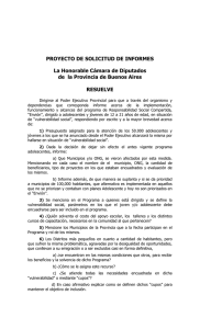PROYECTO DE SOLICITUD DE INFORMES La Honorable Cámara de Diputados