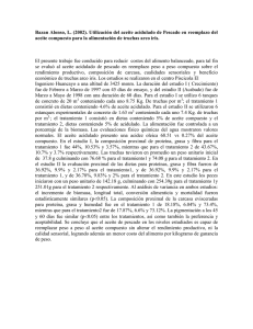 Bazan Alonso, L. (2002). Utilización del aceite acidulado de Pescado... aceite compuesto para la alimentación de truchas arco iris.