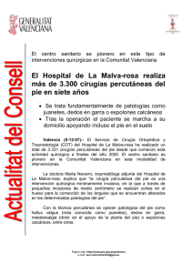 El Hospital de La Malva-rosa realiza más de 3.300 cirugías