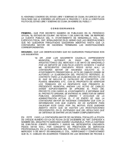 DECRETO No. 277 - Congreso del Estado de Colima