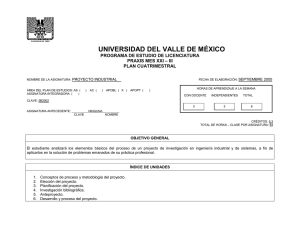 PROYECTO INDUSTRIAL - Universidad del Valle de México
