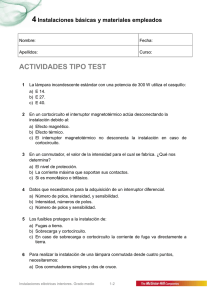 4 ACTIVIDADES TIPO TEST Instalaciones básicas y materiales empleados