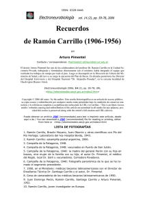 Recuerdos de Ramón Carrillo (1906-1956)  Electroneurobiología